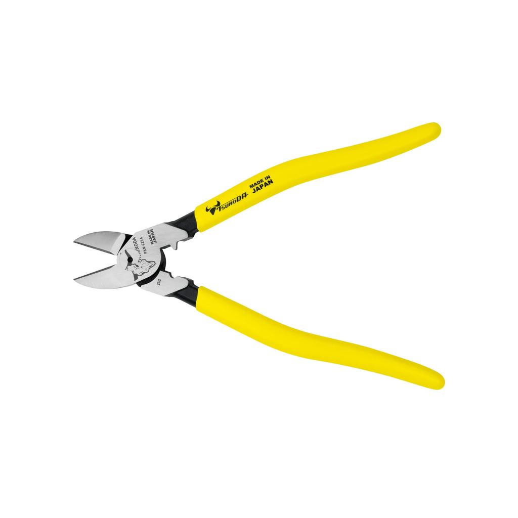 TSUNODA Power Hard Wire Nippers with Crimping Function, Eccentric, 225mm, PKN-225A