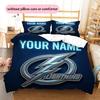 Custom Name,Tampa Bay Lightning Pattern Bedding Home Decoration Birthday Gift ( 1 duvet cover + 2 pillowcase, without core),fan merchandise.