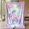 Unicorns in Magical Sky Theme blanket Lightweight Warm Flannel Blanket Decorative Throw Blanket for Home Decoration