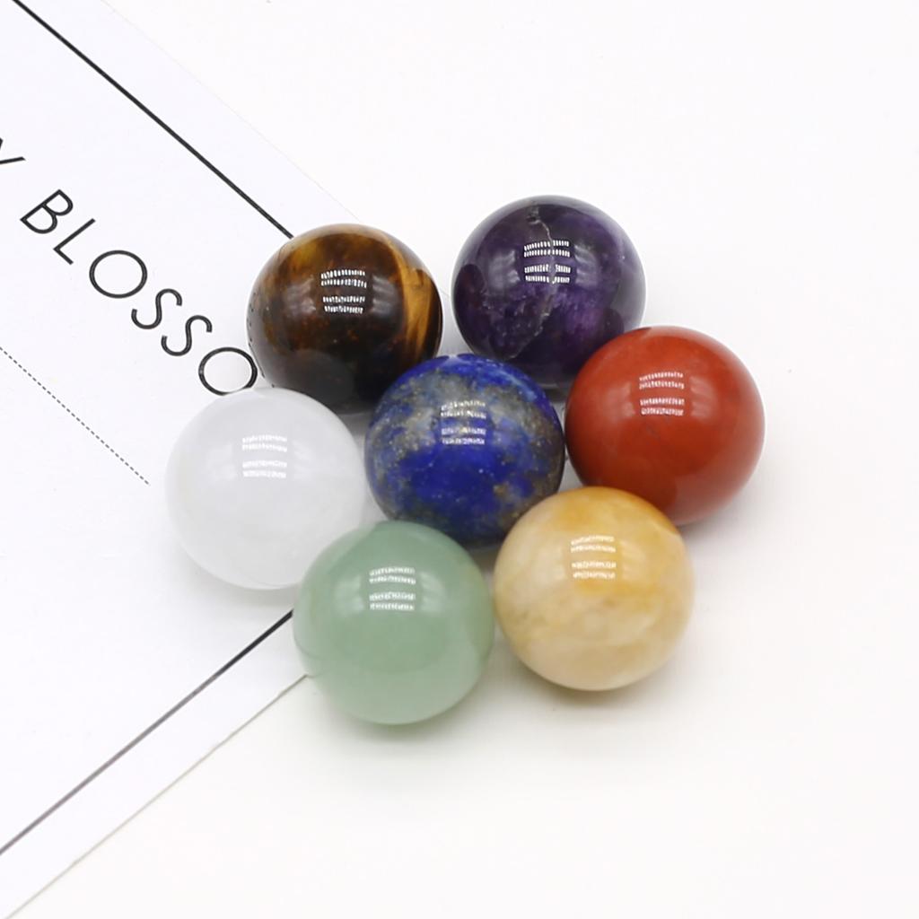 Мини-натуральный камень 7 чакр, непористая сфера, украшения, целебный драгоценный камень, домашний декор, небольшая мебель, женские ювелирные изделия, подарок 1,6 см