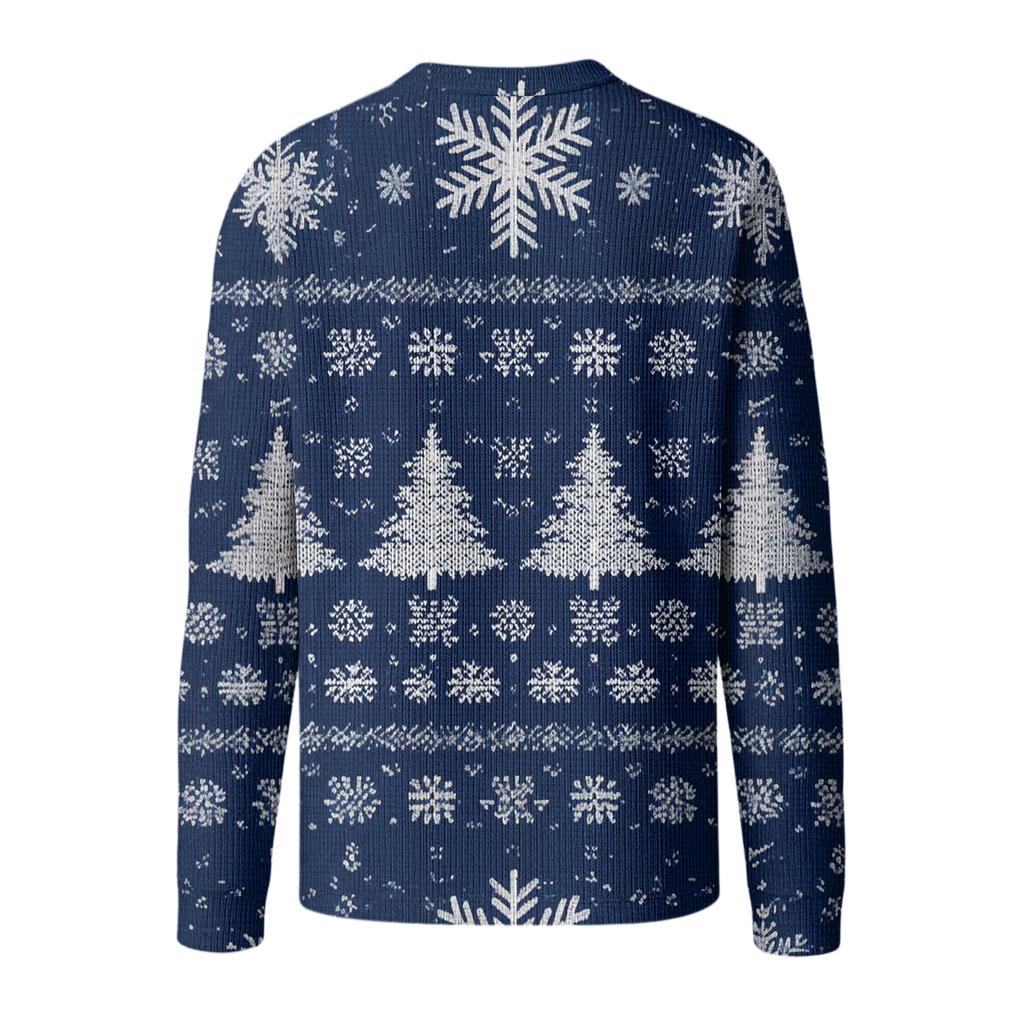 Men's Casual Knit Button-Up Long-Sleeve Shirt