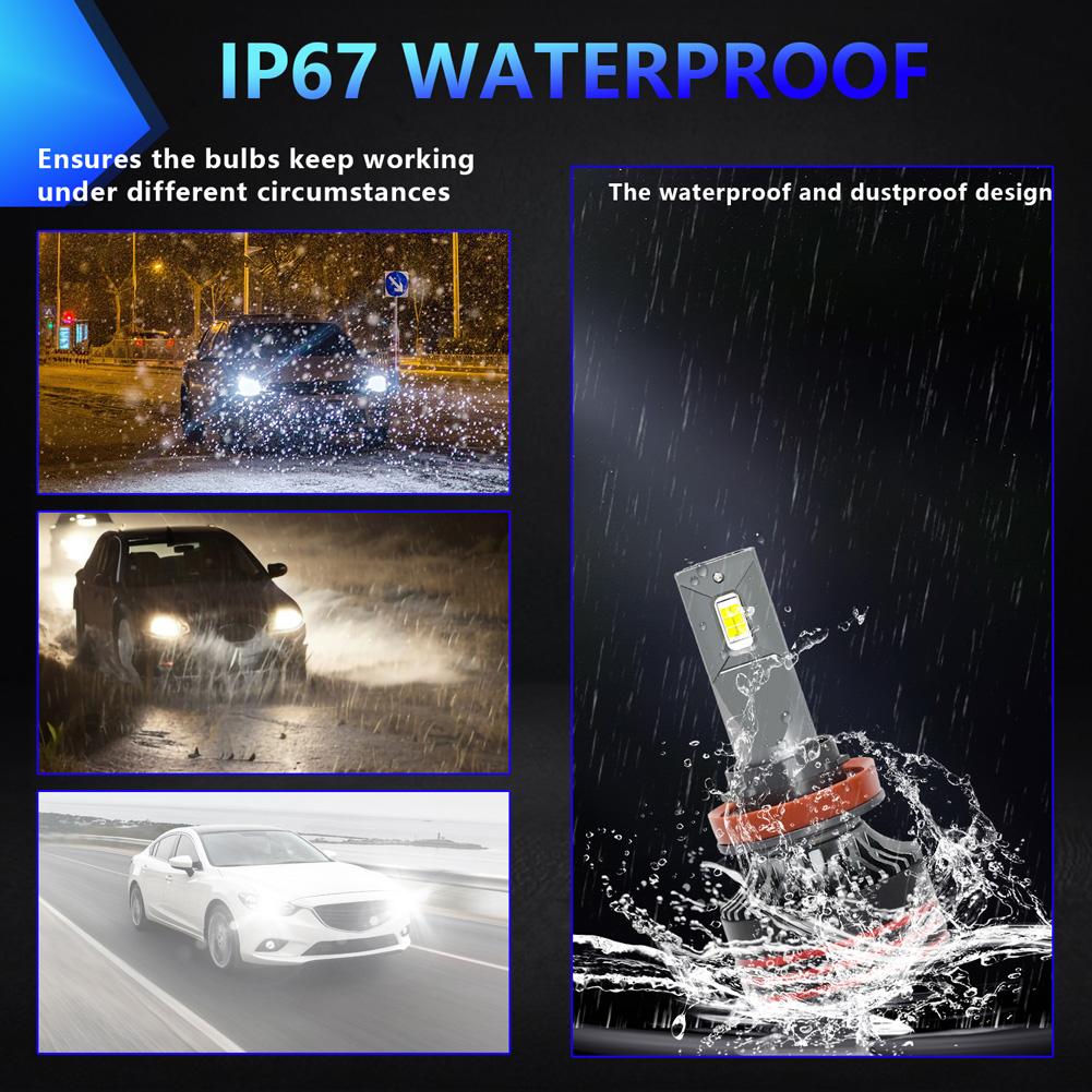 Светодиодные лампы A3 10–32 В, 60 Вт, 6000LM, 6000K, комплект для переоборудования фар высокой яркости, IP68, водонепроницаемый, упаковка из 2 шт.