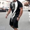 Fashion Texture 3D Printed Suit Men's Oversized Clothing Short Sleeve Shorts Men's Sportswear Summer Men's Casual Suit