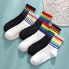 6Pairs Multicolor Rainbow Tube Sock Y2K Cotton Socks Ins Style Rainbow Stripes Socks Trendy