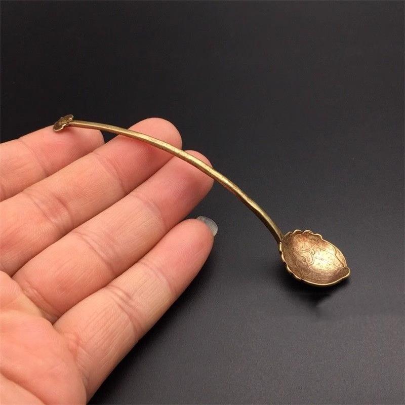Vintage Brass Scoops Shovel Teaware Accessories Decorations Antique Copper Spoon Tableware Creative Ornaments
