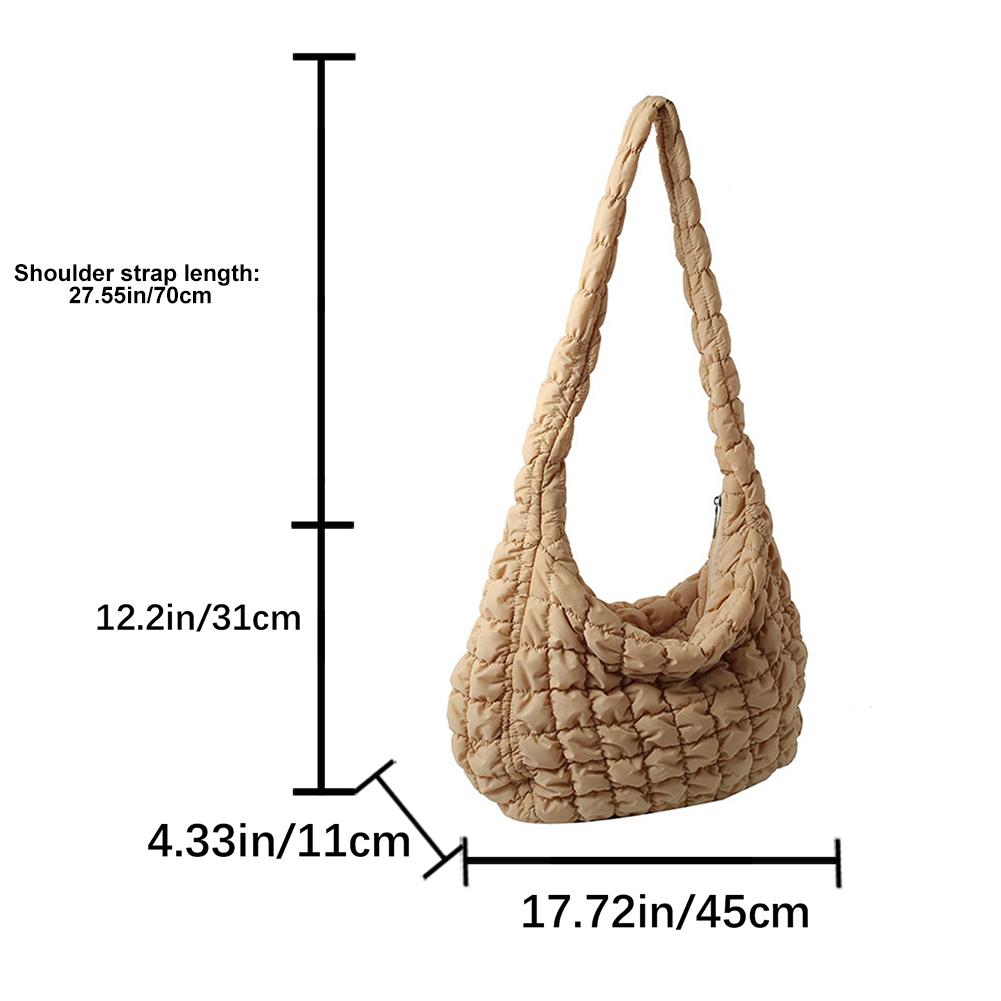 Стеганая мягкая сумка через плечо для женщин с решетчатым узором, большая сумка-тоут, большая вместительная сумка через плечо с облаком, повседневная модная сумка