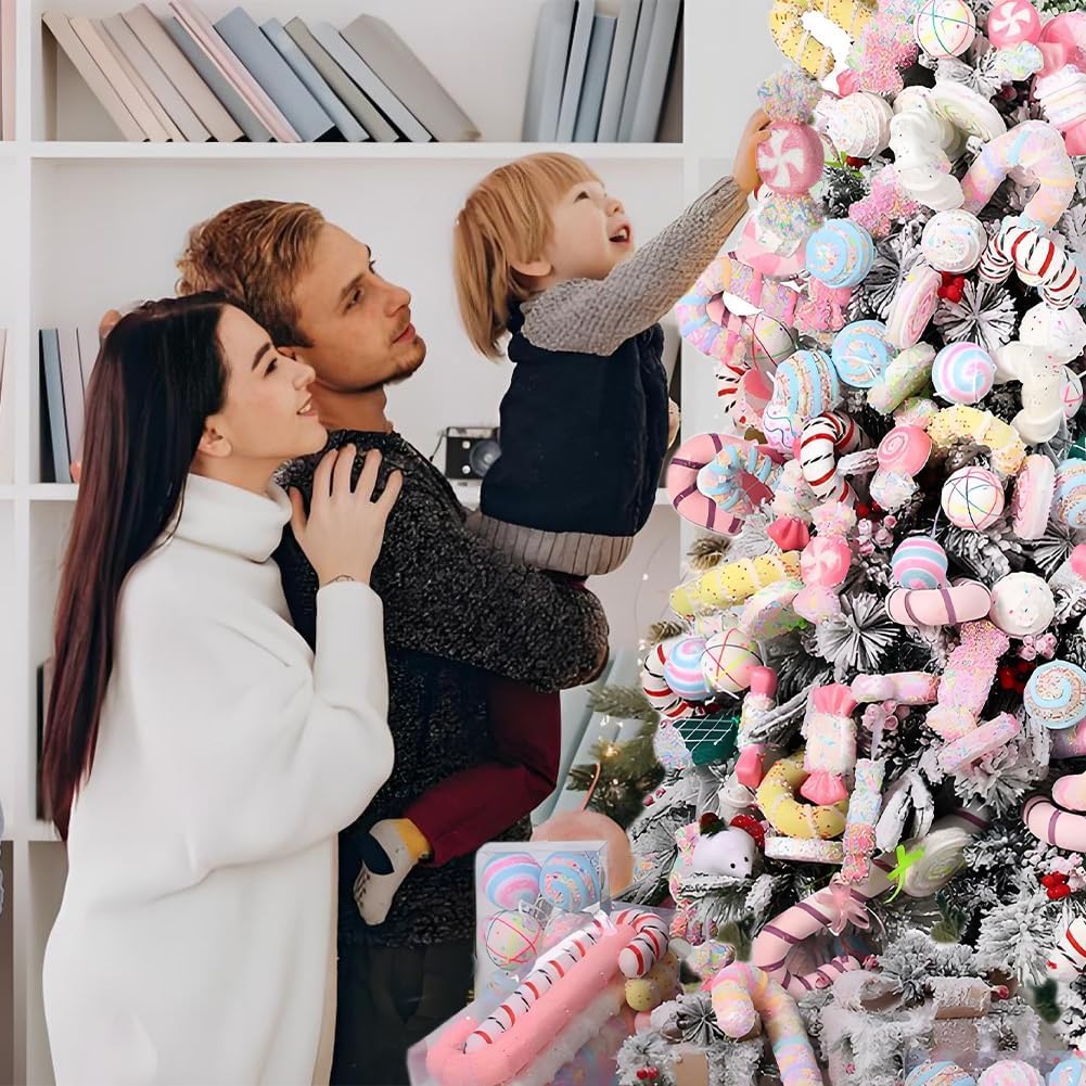 Набор конфетных рождественских украшений для рождественских елок, конфетные подвески из пенопласта ручной работы