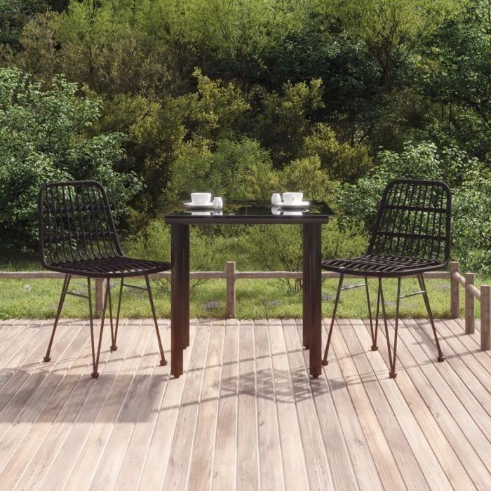 3157894 vidaXL Garden Dining Set 3 Pcs Black Wicker