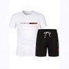 Summer 2025 Men's Loose Fit Letter Print T-shirt and Shorts Set