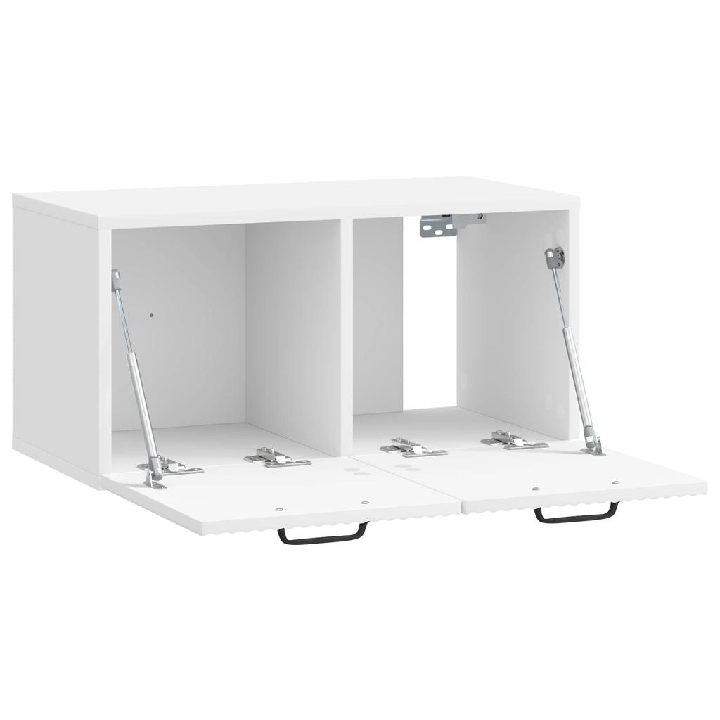 Wall Mounted TV Cabinet High Gloss White 59.5 x 31 x 30 cm