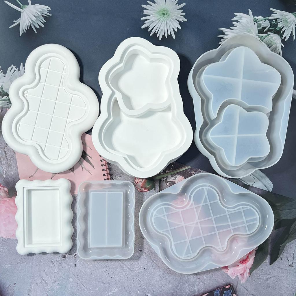 Resin Trays Making Mould Easy To Clean Silicone Casting Mold Handmade Saucer Accessory Mould for DIY Enthusiasts