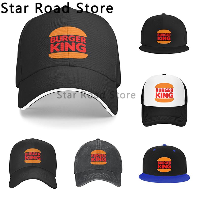 Лето 2024 Новое поступление Бейсболка с принтом Burger King Печать Хлопковые бейсболки Унисекс Кепка Шляпа для гольфа