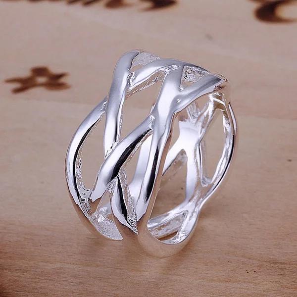 Hot Fashion Exquisite 925 Sterling Silver Net-Shaped Ring Classic Models Refined Luxury Silver Jewelry R010