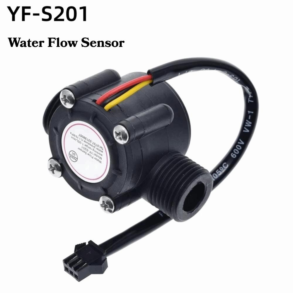 YF-S201 Water Flow Sensor 12V DC Power Supply Liquid Flow Switch  Hydroponic Systems