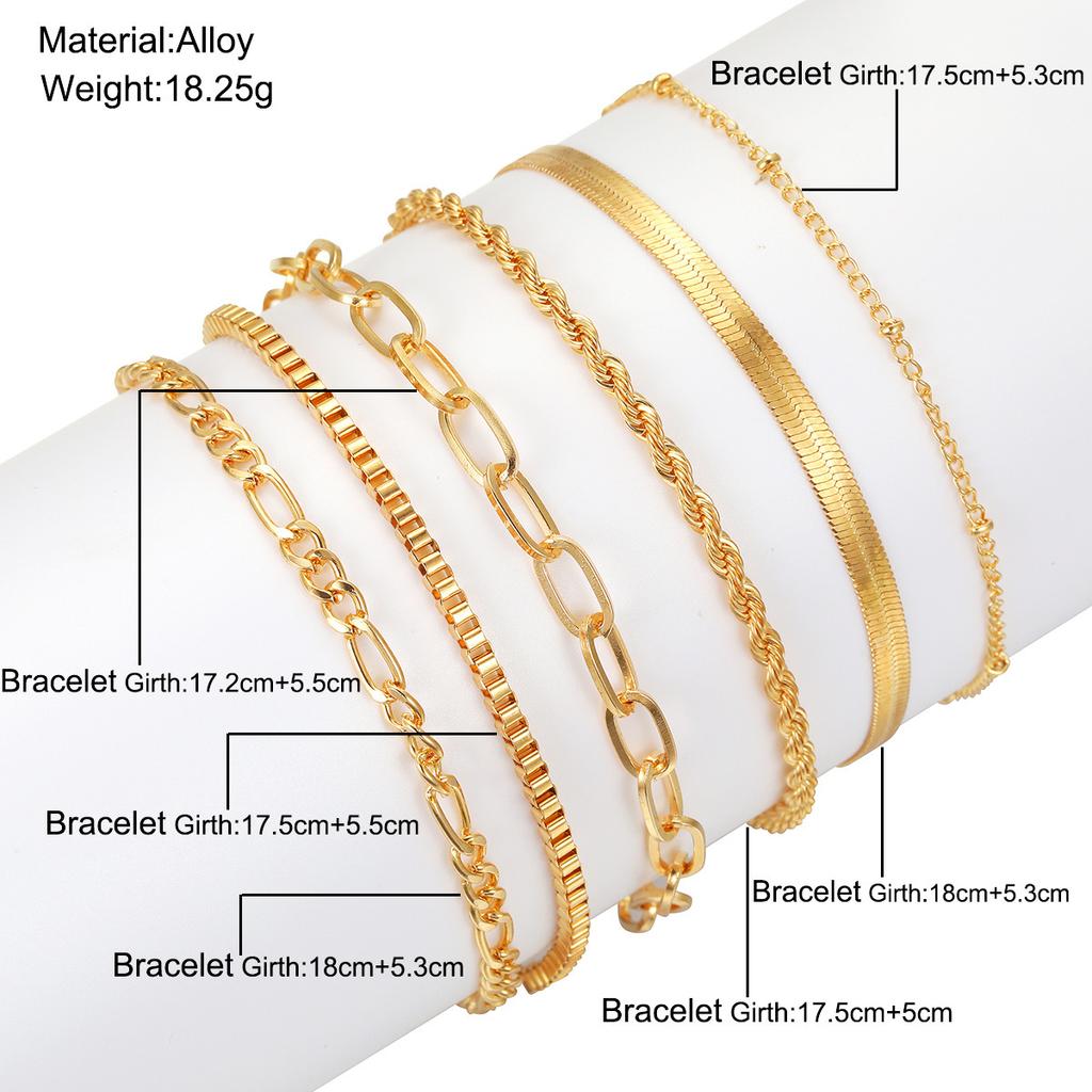 Gold Plated Stainless Steel Stackable Bracelet With Chain And Clover Design, Fashion Style For Women, Suitable For Casual, Party, Holiday