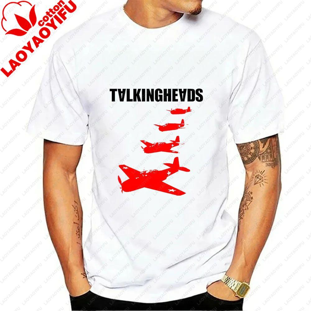 Talking Heads - Trendy Harajuku Short-Sleeved Shirt for Both Unisex and WoUnisex, Patterned, 100% Cotton T-Shirt