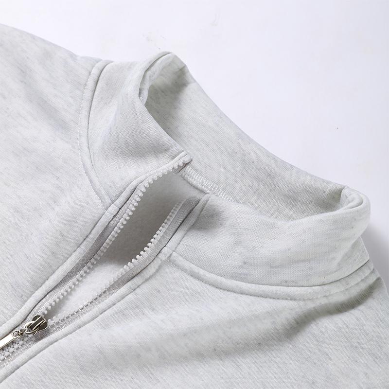 Женский однотонный свободный повседневный спортивный костюм из двух частей, комплект из осенне-зимнего комплекта с воротником-стойкой, застежкой-молнией, длинными рукавами, толстовка с капюшоном, прямые длинные брюки