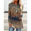 Women's Vintage Floral 3D Print Long Sleeve Tunic Top T-Shirts Women's Fashion Oversized T Shirt Female Tees Tops Fall Clothing