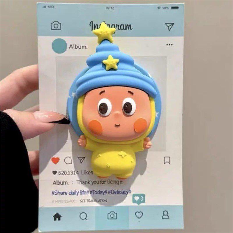 3D Силиконовый Мультяшный Плачущая Звезда Держатель для Мобильного Телефона и Выдвижной Держатель-Подушка