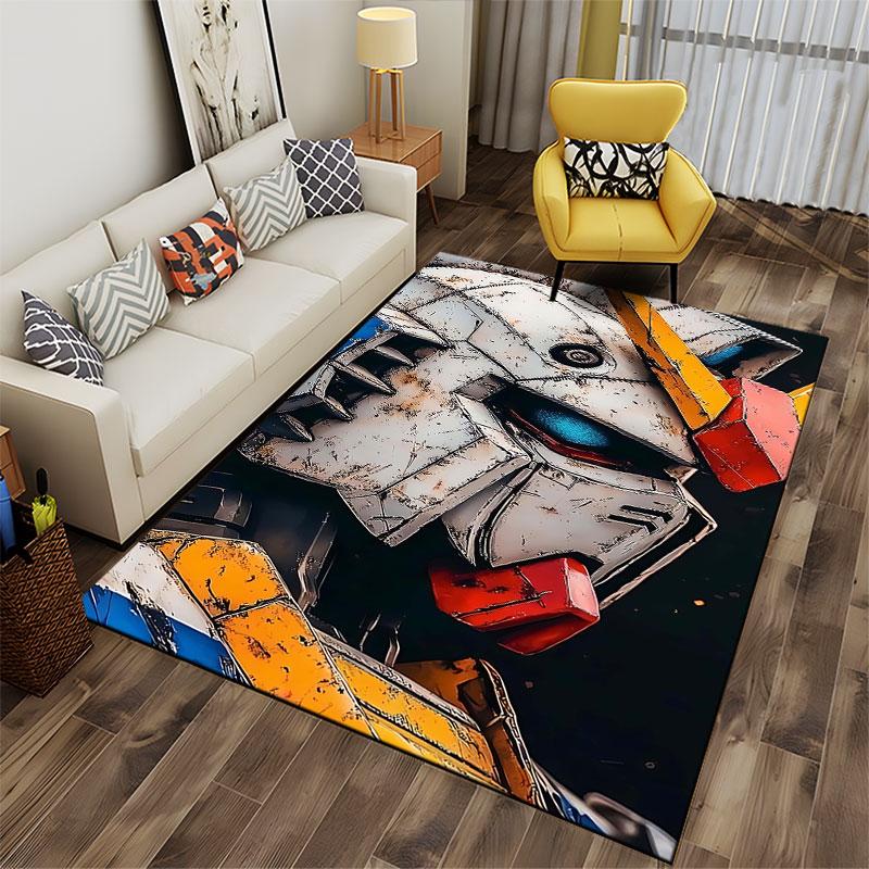 Mecha Robot Battle Design Carpet suitable as a non-slip mat for the living room or bedroom sofa