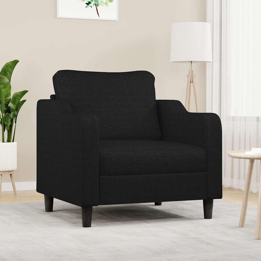 Vidaxl Fotel, Czarny, 60 Cm, Obity Tkaniną