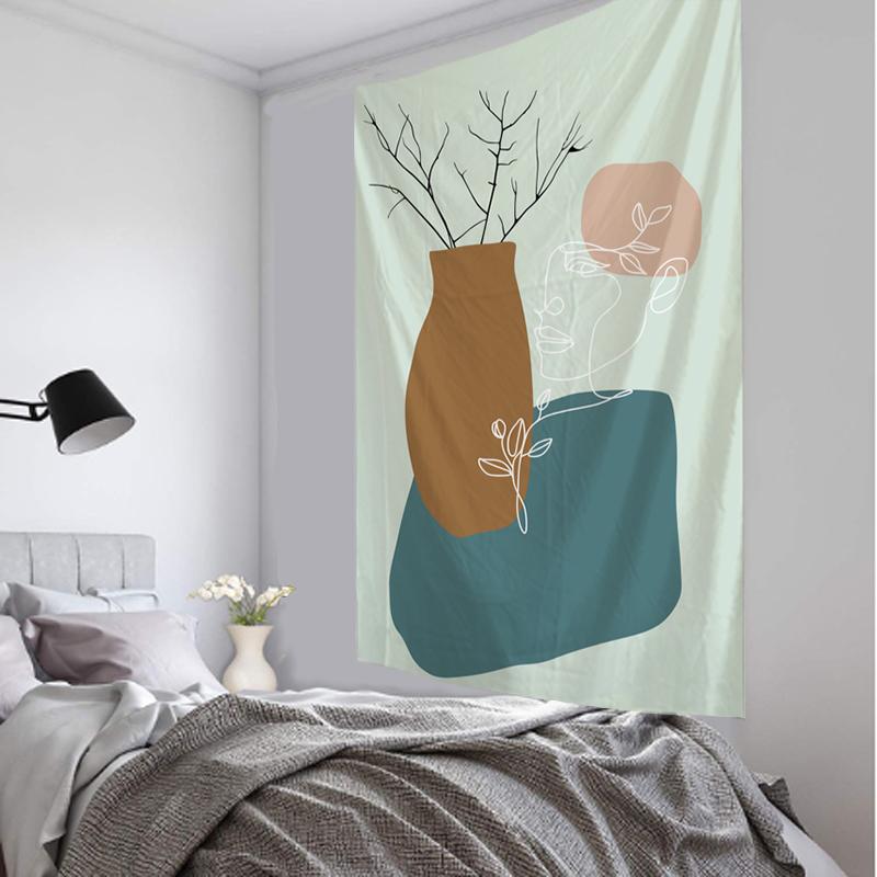 Ваза для цветов, гобелен для лица, настенный простой INS Wind, маленький свежий хиппи, богемный красочный домашний декор