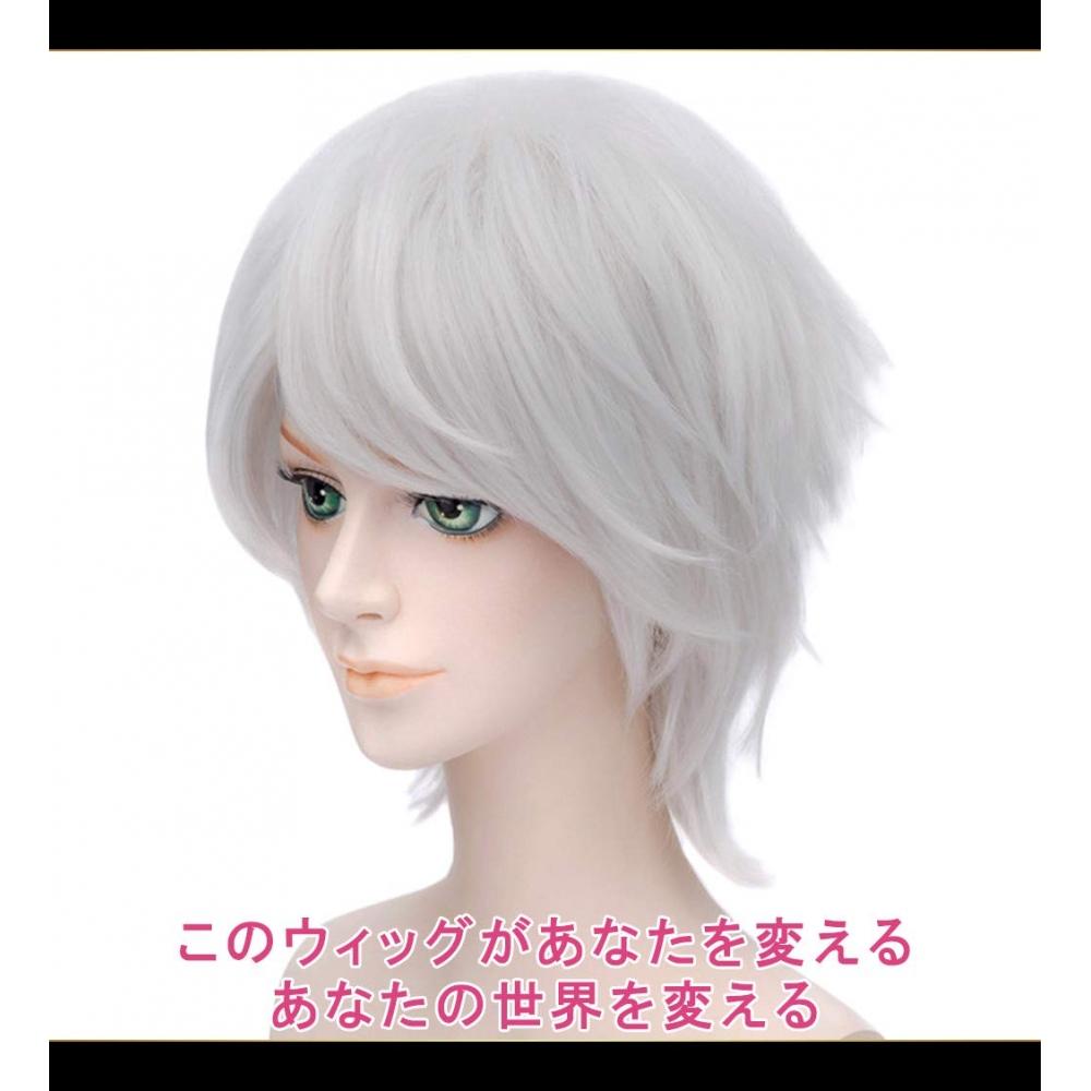 CaseEden Парик для косплея IDOLiSH7 Sougo Osaka Tokyo Ghoul Ken Kaneki Shiro Kaneki A Certain Magical Index One Way Short Silver White Silver White White Me