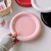 Круглая керамическая тарелка однотонная ветроустойчивая с толстым краем западная тарелка креативная скандинавская посуда десертная тарелка тарелки для стейка пасты