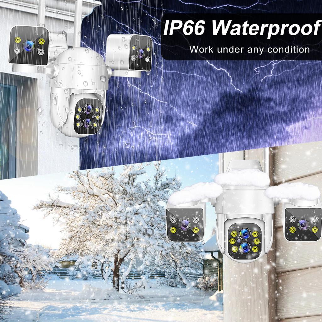 AIOOK Домашняя наружная камера безопасности HD 16MP 10X ZOOM WiFi Водонепроницаемая камера ночного видения IP CCTV Двусторонняя аудиосвязь Интерком Видеорегистратор PTZ Обнаружение движения