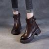 Small Thick-soled Martin Boots for Women's Autumn and Winter New Versatile Chelsea Boots British Soft Leather Locomotive Short Boots for Women