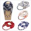 Ladies Pendant Bib Scarf Muslim Headscarf Multi-function Print Chiffon Necklace Scarf