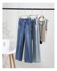 Double button high waisted jeans for women in summer 2025, thin, fashionable, versatile and slimming straight leg pants