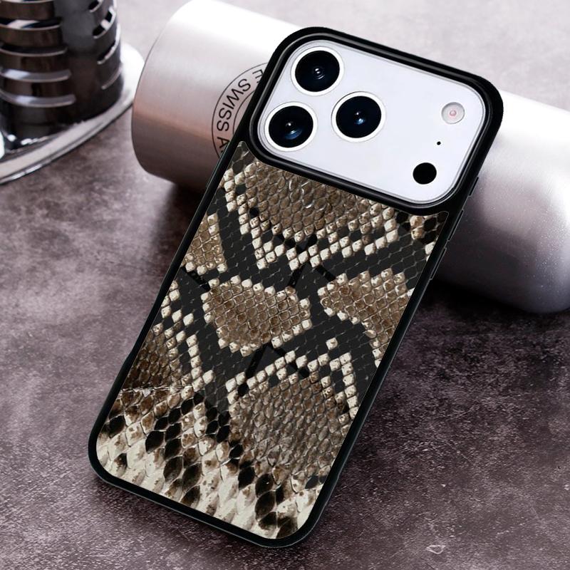 Чехол для телефона с кожей кобры и питона для iPhone 17 16 15 14 13 12 11 Pro Max Plus 17Air Мягкий силиконовый чехол