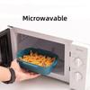 Double Layered Lunch Box Portable Microwave Available Heating Fruit Salad Food Containers with Tableware School Picnic Bento Box