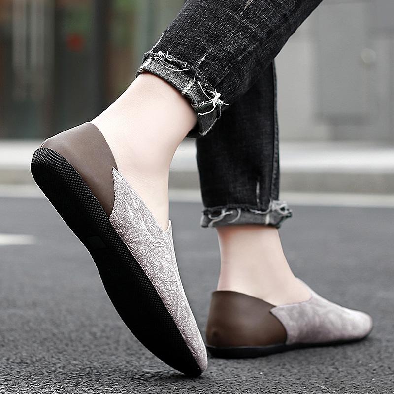 Мужские мокасины из кожи, повседневные мокасины, дышащие мужские туфли-лодочки, модные деловые туфли на плоской подошве