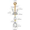 Zinc Zinc Alloy Drop Navel Piercing Ring Zircon Crystals Dangled Navel Ring  Women