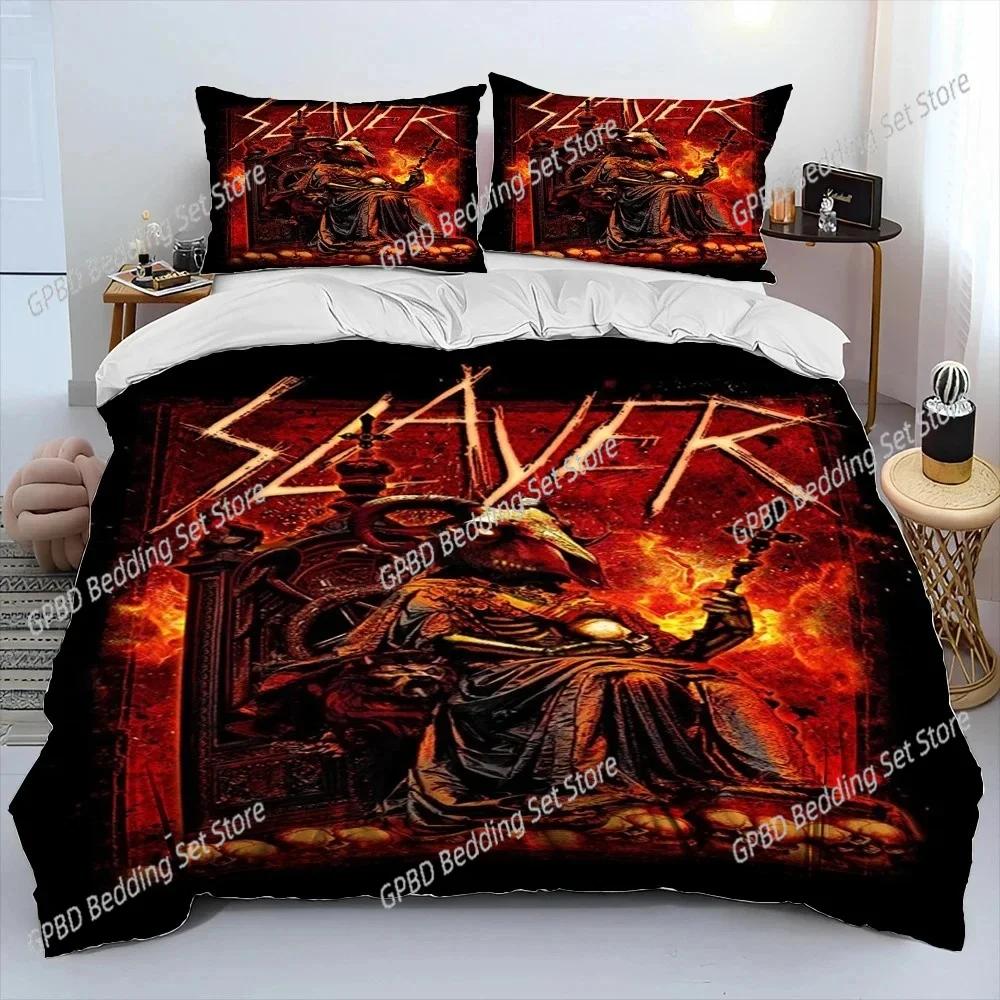 Одеяло 3D-печать Slayer Музыкальная группа Хэви-метал Комплект постельного белья Спальня Мягкий Современный S Удобное Стеганое одеяло