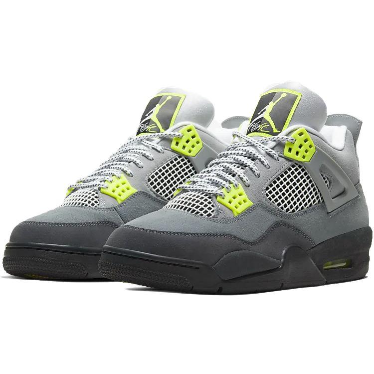 Кроссовки унисекс Air Jordan 4 Retro SE Neon 95 Серые Cool-Grey Volt CT5342-007