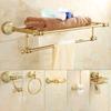 Набор аксессуаров для ванной комнаты Tuqiu, золотая полка для ванной, вешалка для полотенец, держатель для бумаги, держатель для туалетной щетки, набор аксессуаров для ванной