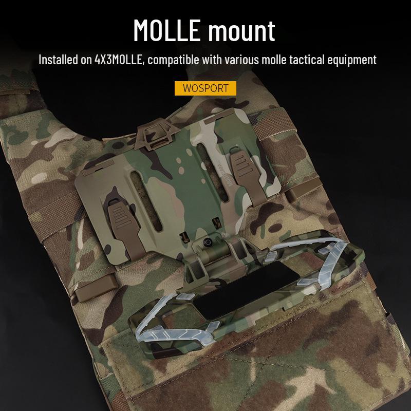 CS Tactical Camouflage Folding Navigation Board Molle Carrier: Universal Vest-Style Mount for Phone & Accessories