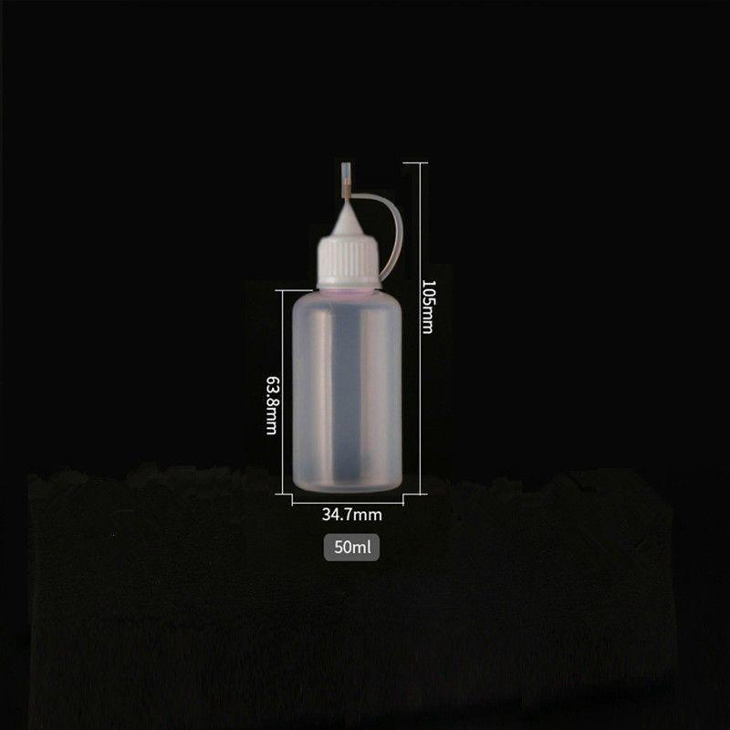 2/5Pcs 5Ml 10Ml 20Ml 30Ml 50Ml 60Ml 100Ml Pe Plastic Squeezable Tip Applicator Bottle Refillable Dropper With Needle Tip Caps