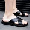 Fashion Summer Sandals Men Leather Classic Roman Open-toed Slipper Outdoor Beach Rubber Summer Shoes Flip Flop Water Sandals Men