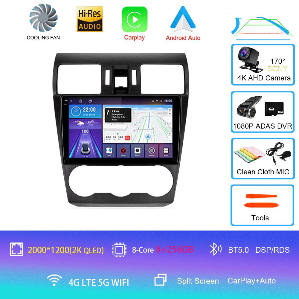 Android 14 Видеоплеер Автомобильный Радиоприемник Carplay Мультимедиа Для Subaru Forester 4 SJ XV WRX 2012- 2018 Автомагнитола GPS Стерео Головное Устройство