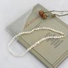 Natural Baroque Freshwater Pearl 925 Silver Necklace for Women's Vintage Simplicity, A Two Wear Style