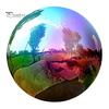 Радужный смотровой шар 7,9 дюйма, полые шарики из нержавеющей стали, зеркальный радужный отражающий шар на 360° для сада, бассейна, патио, газона