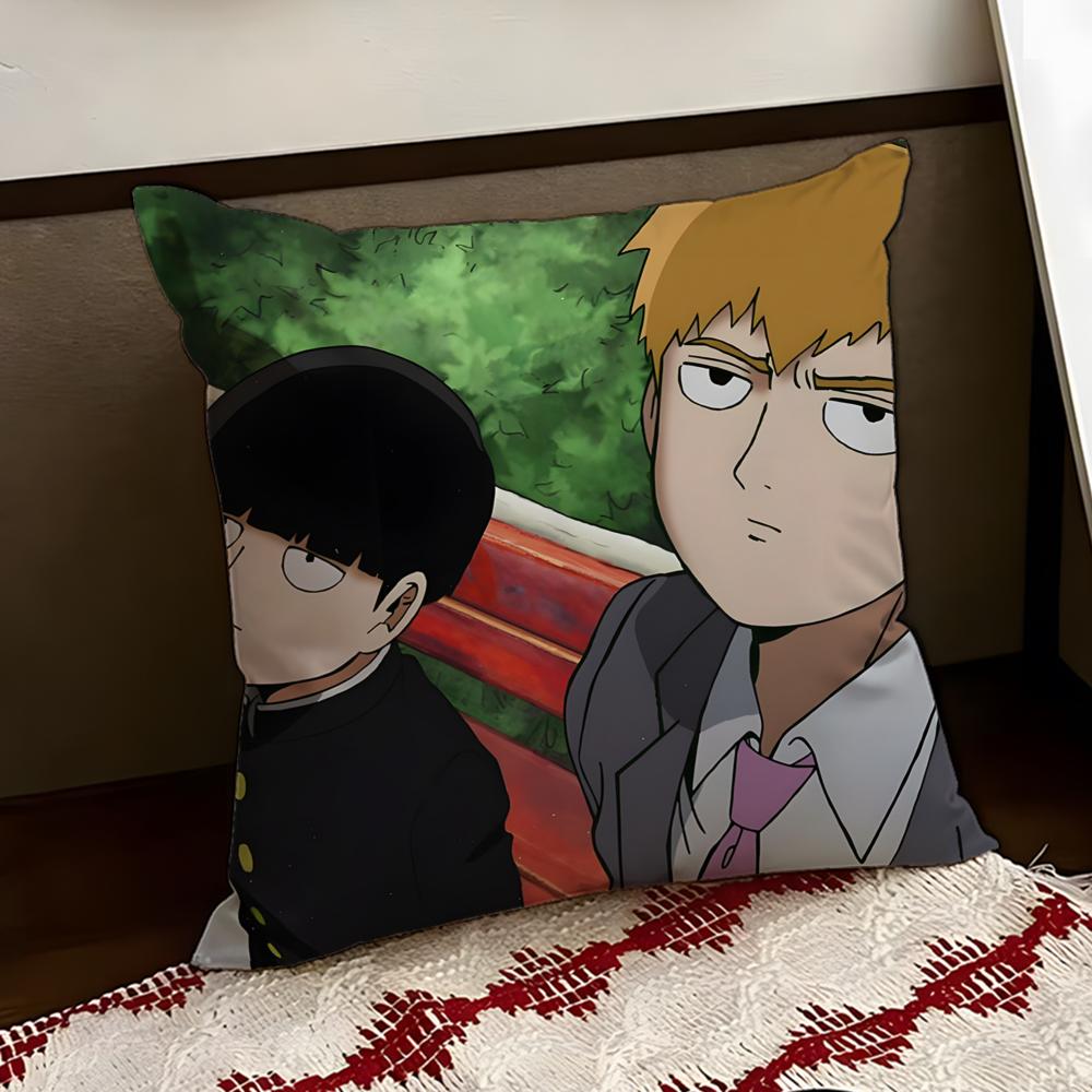 Anime MMob PPsycho 100 Cushion Cover Reversible Soft Durable Pillow Cover Home Car MultiScene Use for Daily Comfort