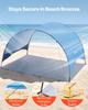 Beach Tent Sun Shelter for 4 Person, UPF 50+ Protection, Portable Sun Shade Canopy with Carrying Bag & Ground Stakes, Lightweight and Easy Setup Beach