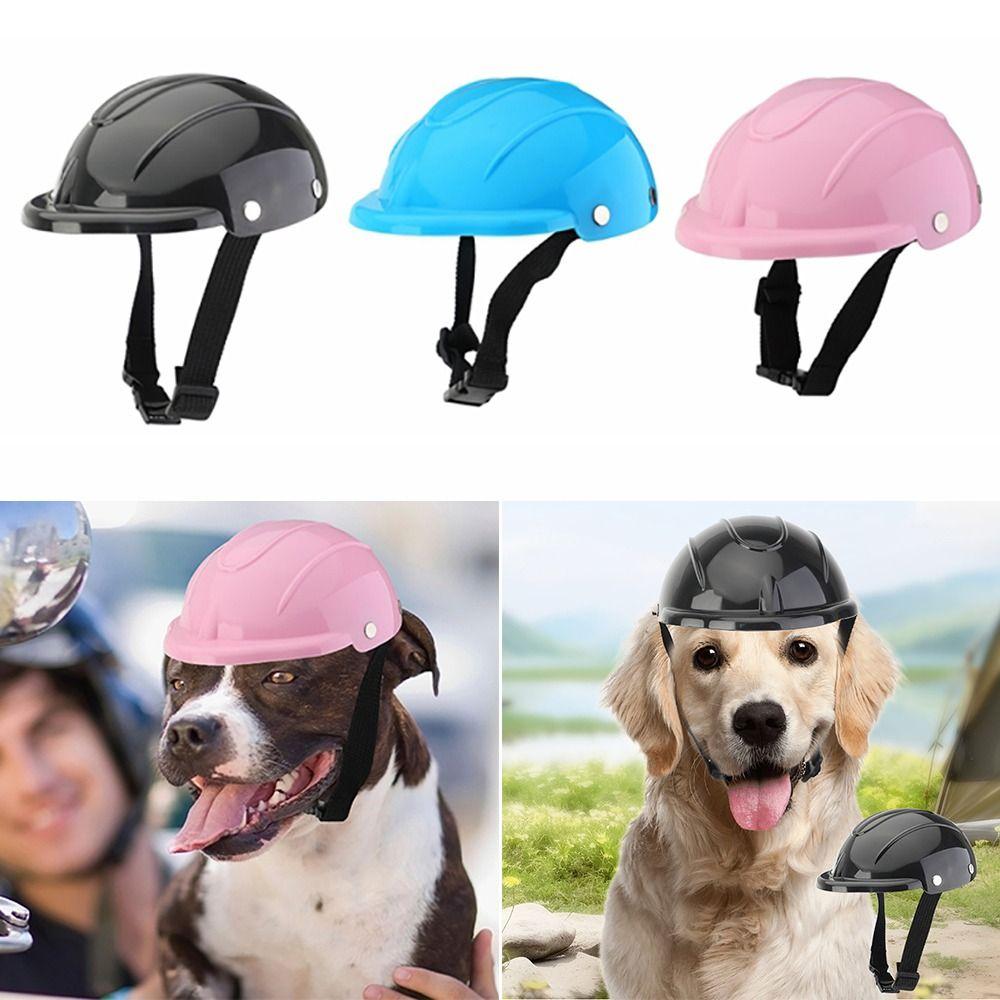 Plastic Pet Dog Helmets Adjustable Puppy Safety Helmet Lightweight Pet Motorcycle Headgear  Cat