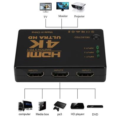 4K 2K 3x1 HDMI-кабель-сплиттер HD 1080P Адаптер видеопереключателя 3 входа 1 выходной порт HDMI-концентратор для Xbox PS4 DVD HDTV ПК Ноутбук ТВ