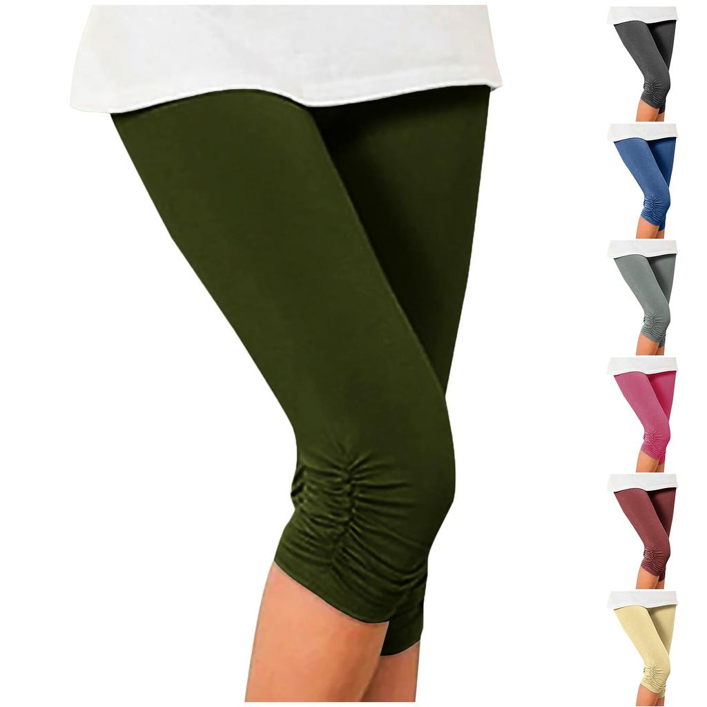 Женские удобные эластичные укороченные плиссированные брюки до бедра